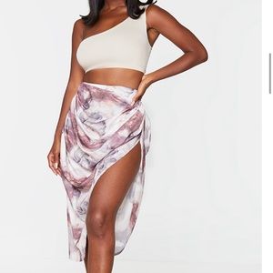 Pretty little thing ruched side slit skirt